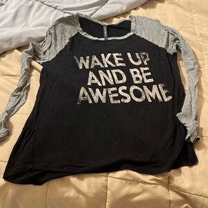 Triumph black and gray wake up and be awesome tee M